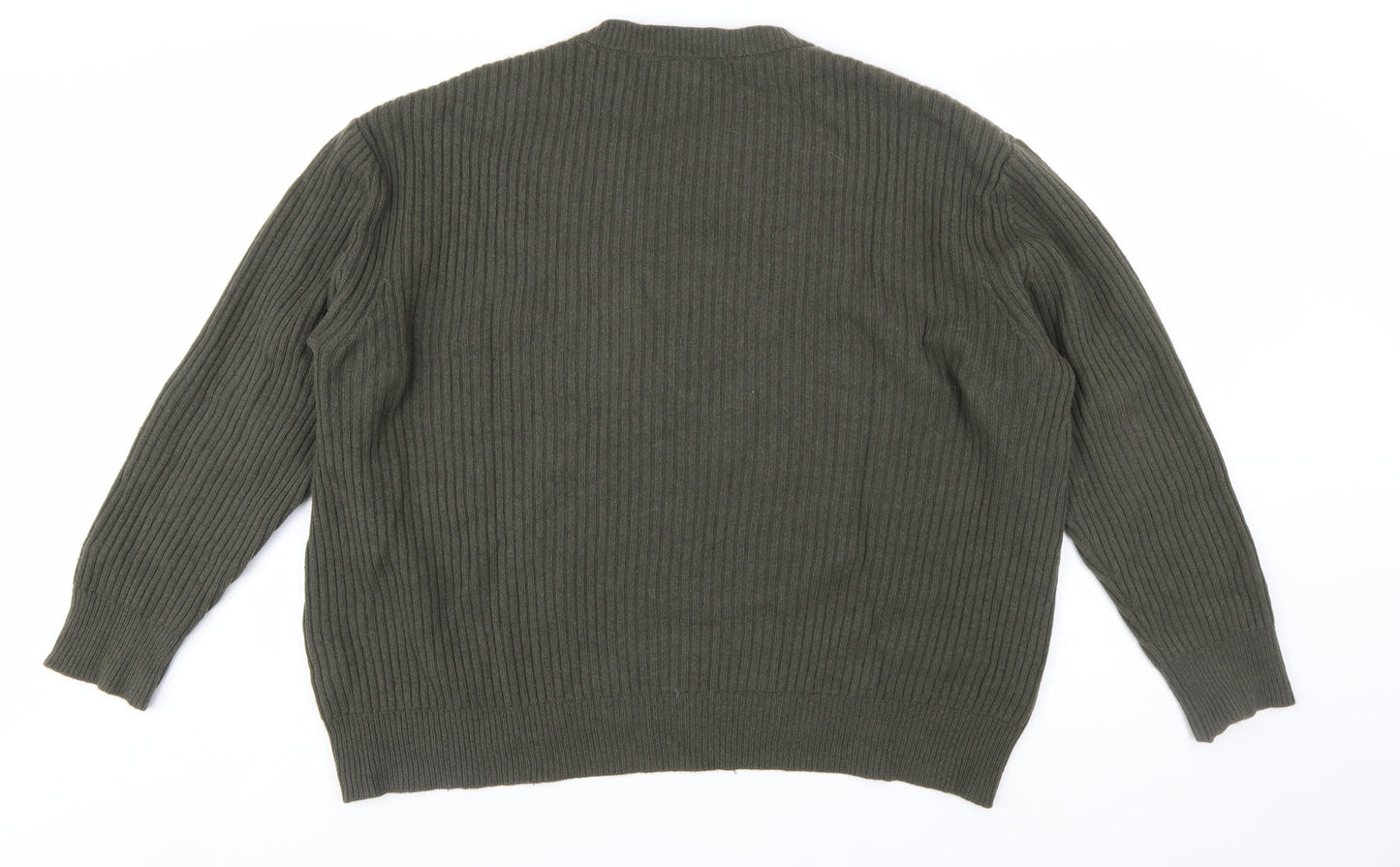 Dear Dharma Womens Green Cashmere Blend Ribbed Knit Jumper XL