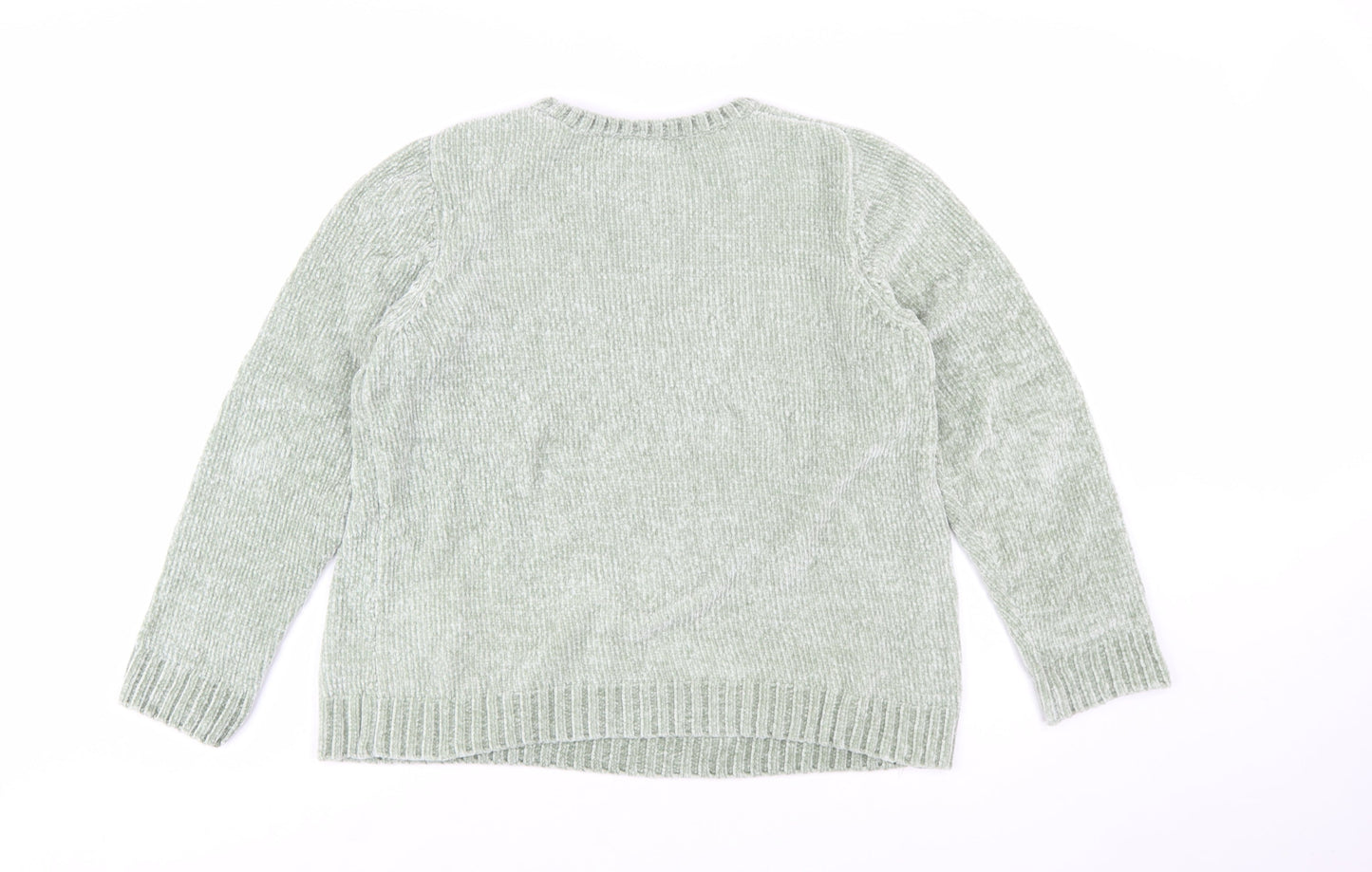 Bonmarché Women’s Green Crew Neck Long Sleeve Pullover Jumper Size 14