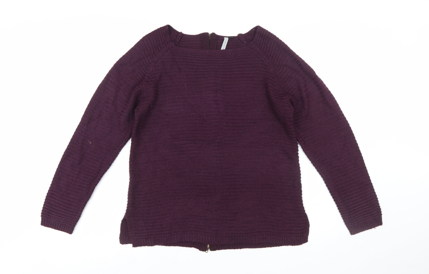 Intuition Women’s Purple Full Zip Chunky Knit Jumper Size 10/12