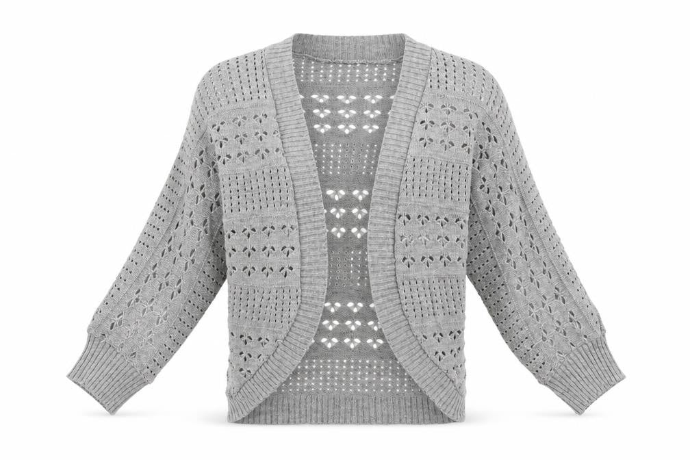 Debenhams Women’s Grey Open-Knit Cardigan Size 10