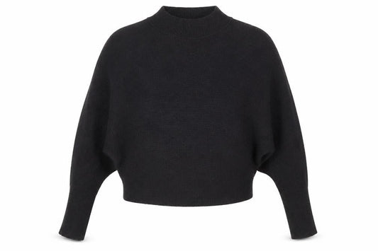 Zara Women Black Mock Neck Knit Pullover Jumper Size 12