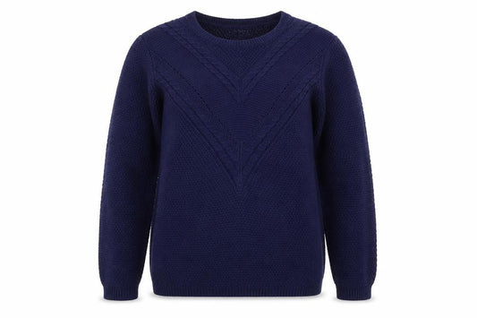 Damart Women's Blue L Chunky Knit Pullover Jumper