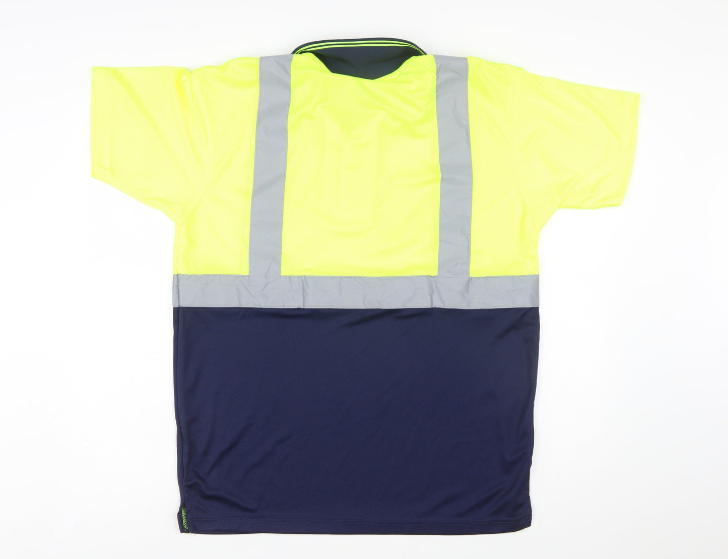 Portwest Men's Yellow/Navy Short Sleeve Hi-Vis Work Polo Shirt M