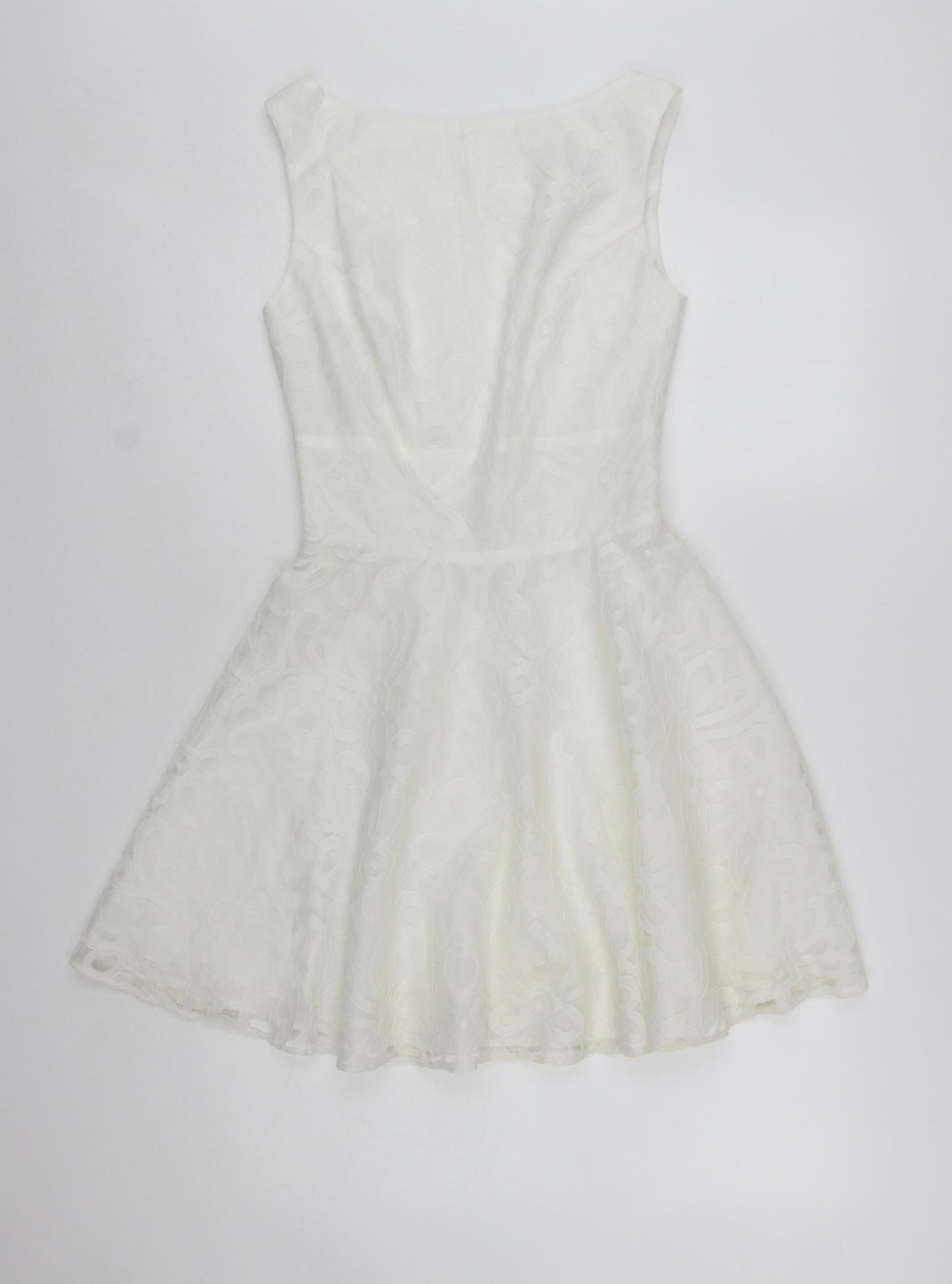 ASOS Petite Women’s White Size 8 Skater Dress Sleeveless Party