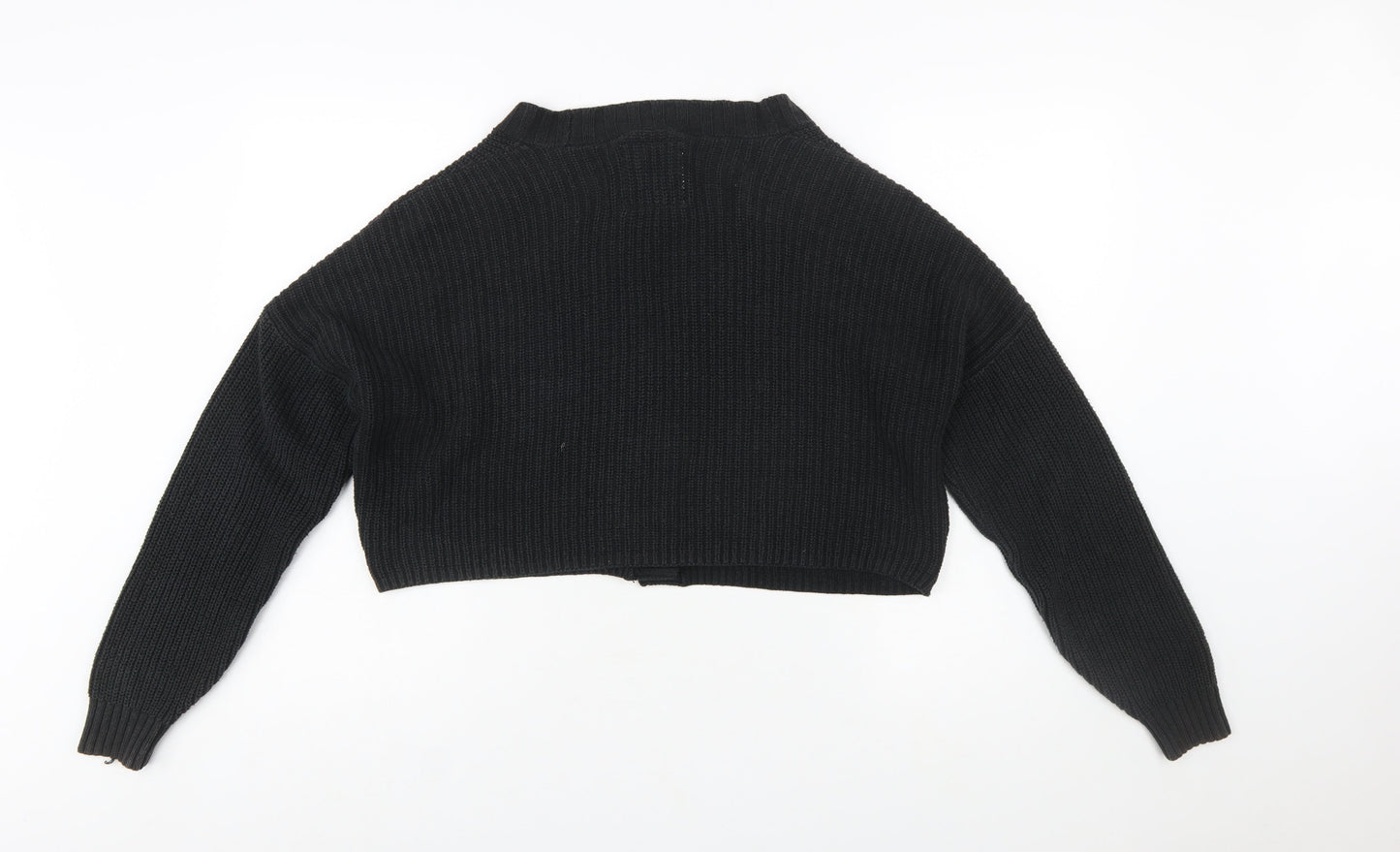 Hollister Womens Black XS Chunky Knit Button Cardigan Jumper