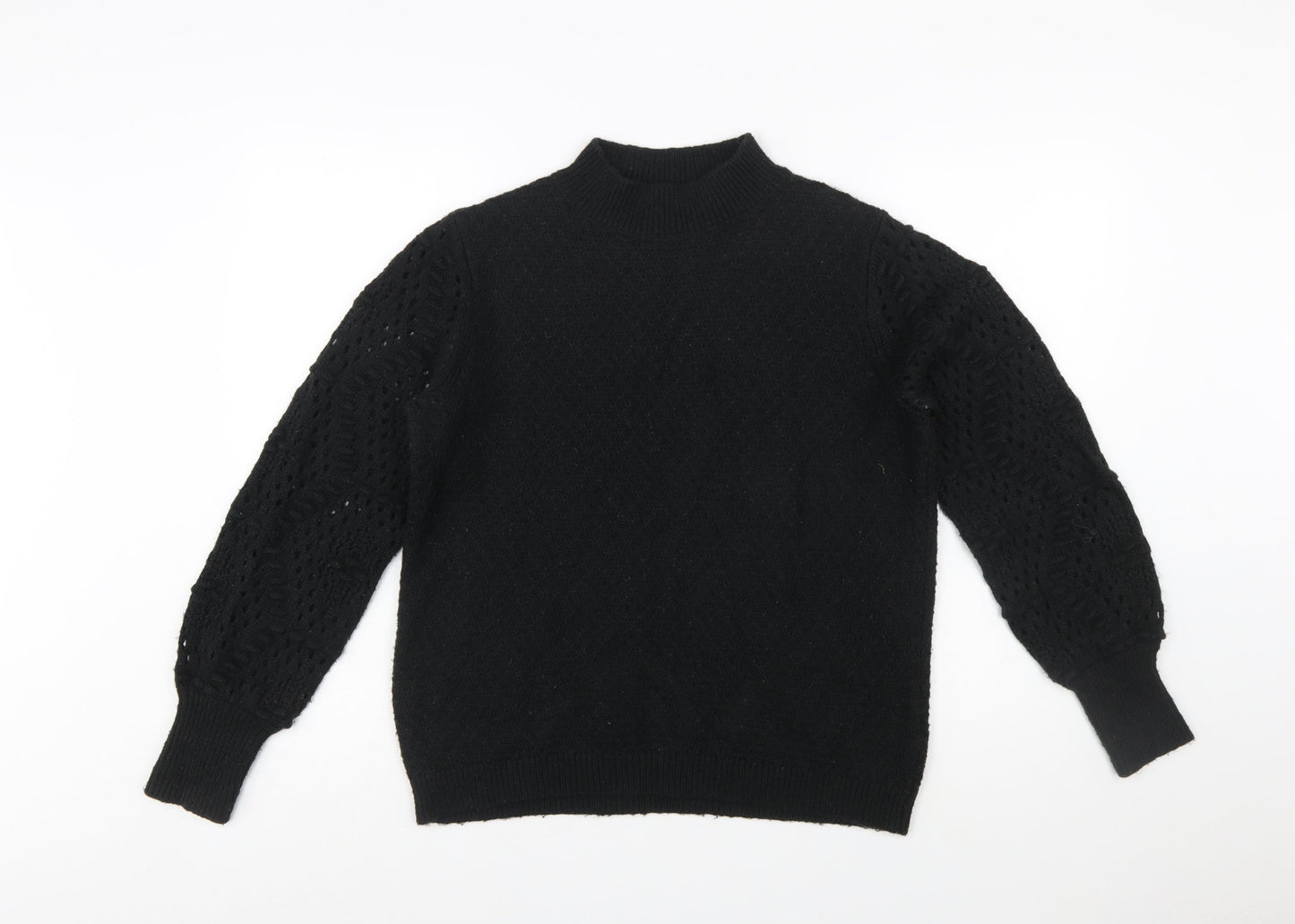 FatFace Men's Black Mock Neck Knit Pullover Jumper Size M