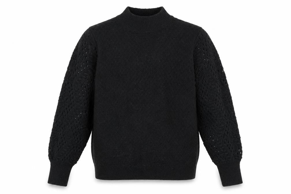 FatFace Men's Black Mock Neck Knit Pullover Jumper Size M