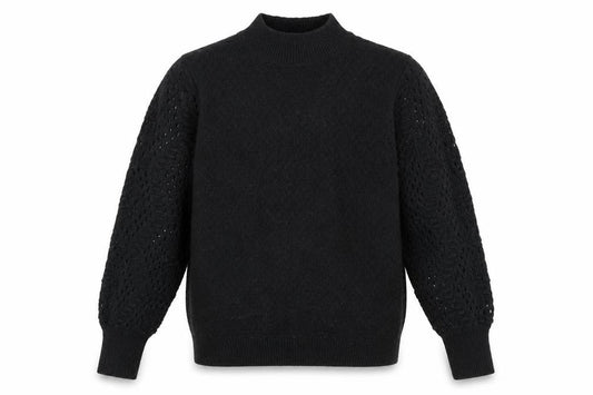 FatFace Men's Black Mock Neck Knit Pullover Jumper Size M
