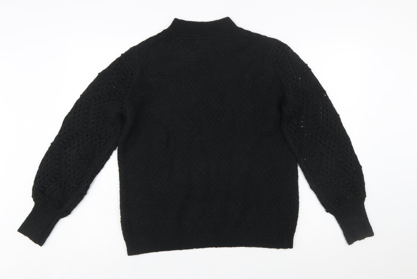 FatFace Men's Black Mock Neck Knit Pullover Jumper Size M