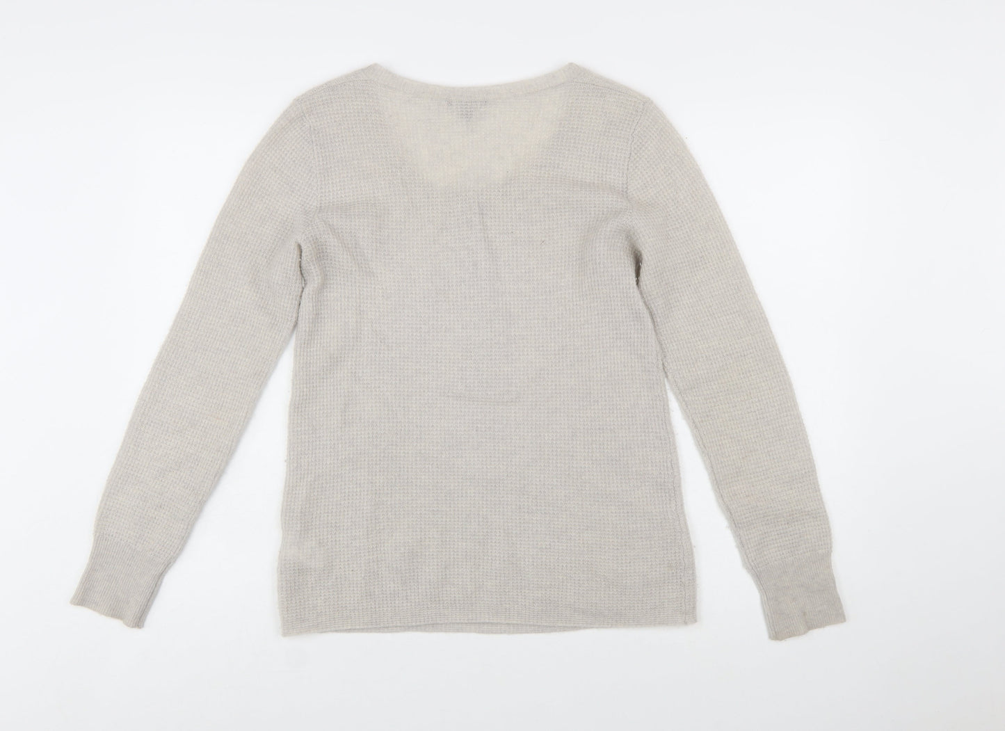 James Perse Women’s Beige Cashmere Henley Jumper Size M