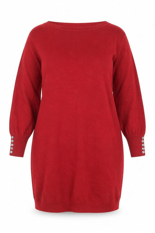 Roman Women Red Size 18 Jumper Dress Knit Long Sleeve