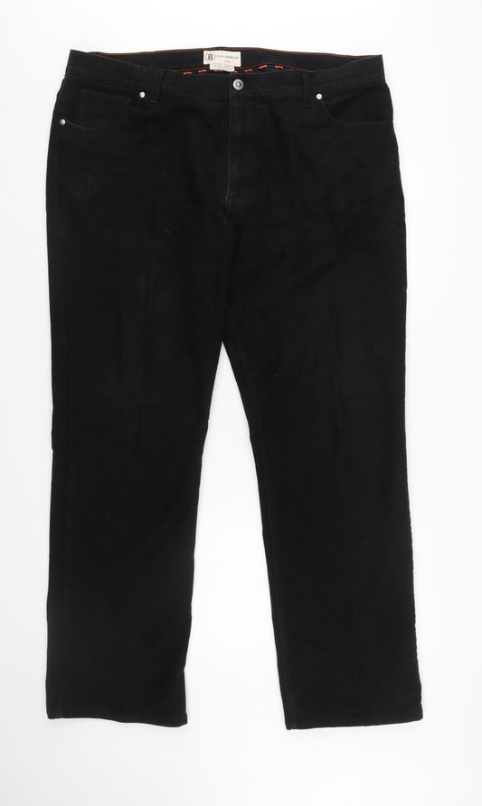 Marks and Spencer Blue Harbour Men's Black Straight Jeans 42W 33L Regular Fit