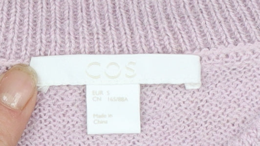 COS Women's Pink Alpaca Crew Neck Jumper Size S