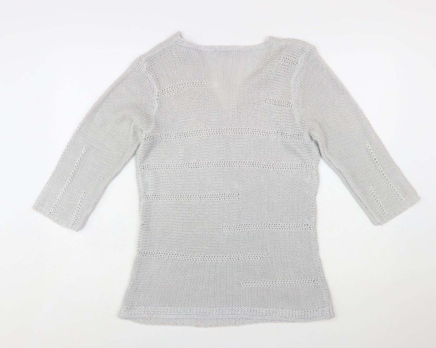 Marks and Spencer Per Una Women’s Grey L V-Neck Knit Jumper