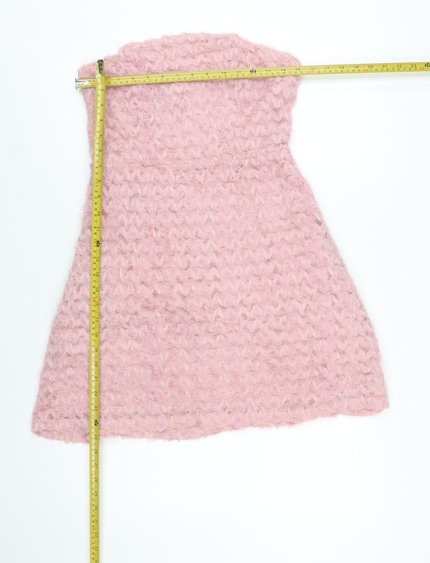Quiz Women’s Pink Strapless A-Line Textured Party Dress Size 10