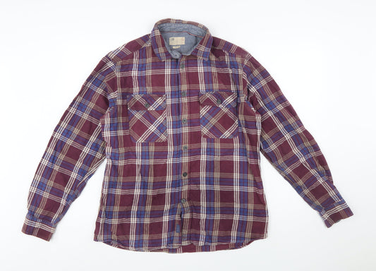 Marks and Spencer Mens Multicoloured Check Flannel Shirt L