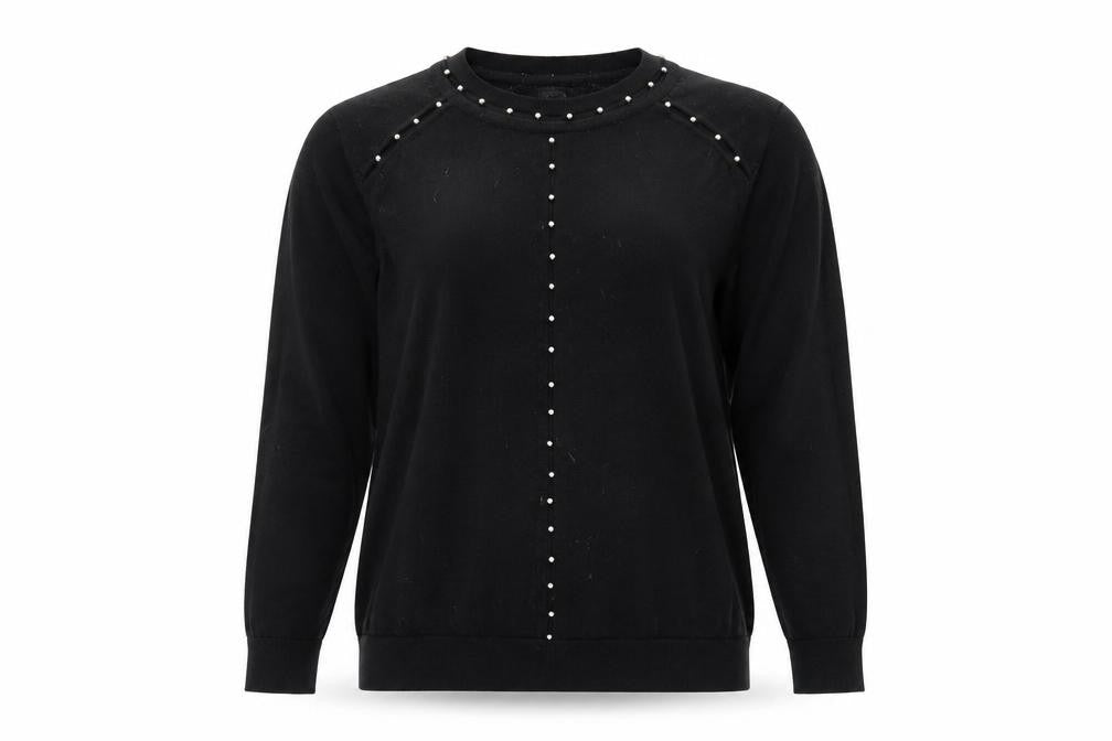 Star by Julien Macdonald Womens Black Beaded Crew Neck Jumper Size 12