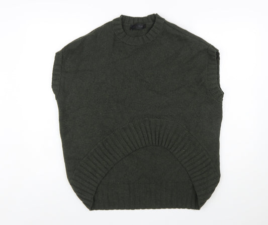 Zara Women's Green Sleeveless Wool Blend Knit Jumper S