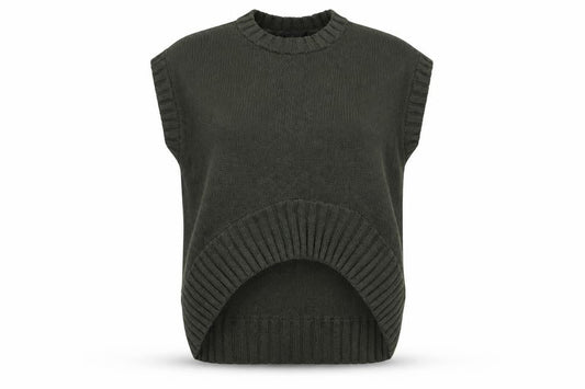 Zara Women's Green Sleeveless Wool Blend Knit Jumper S