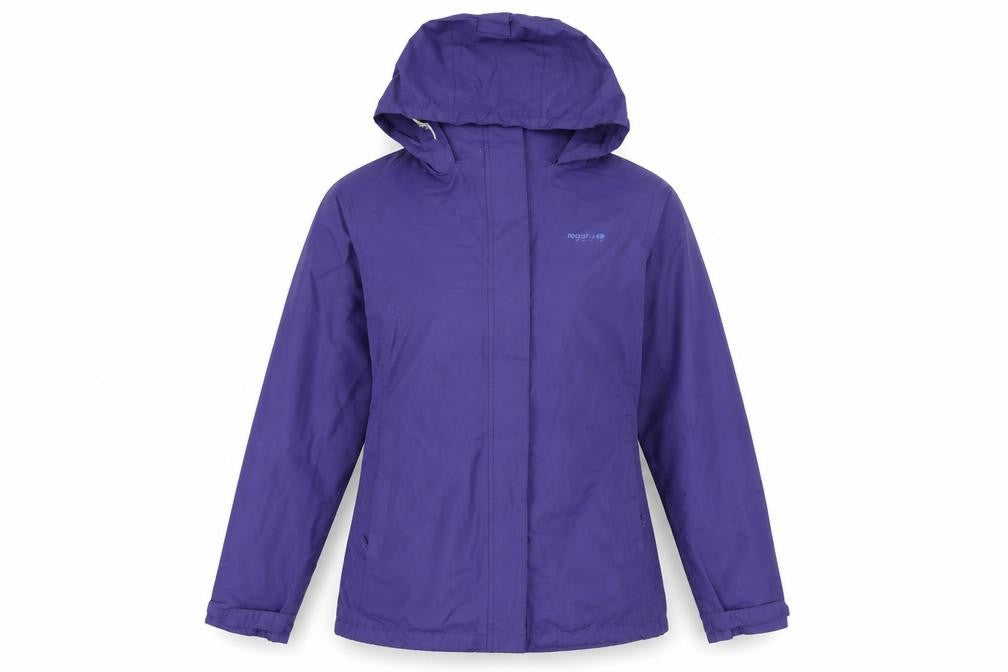 Regatta Womens Purple Hooded Waterproof Jacket UK 12
