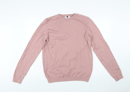 Topman Men's Pink Cotton Crew Neck Jumper Size L