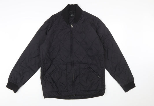 Edwin Men’s Black Quilted Nylon Zip Jacket Size M Casual