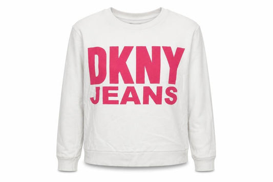 DKNY Jeans Womens White Sweatshirt Medium Crew Neck Pullover