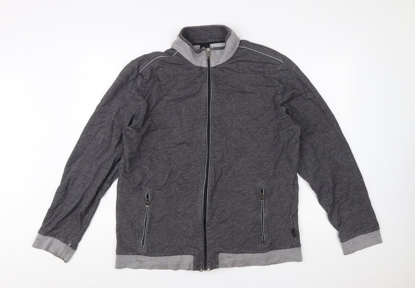 Hugo Boss Men's Grey Full Zip Regular Fit Sweatshirt XXL