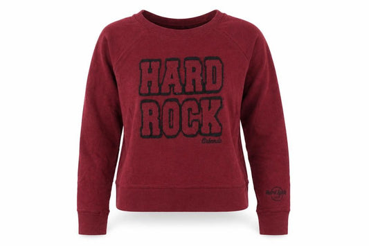 Hard Rock Cafe Womens Red Pullover Sweatshirt Small Cotton Blend
