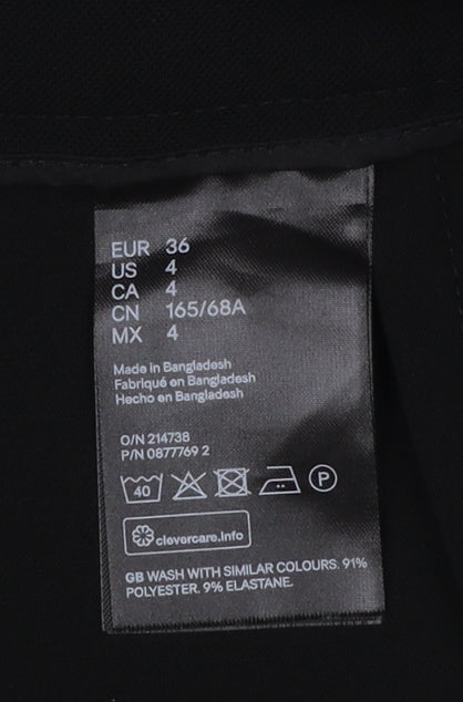 H&M Women Black Size 8 Straight Leg Stretch Trousers