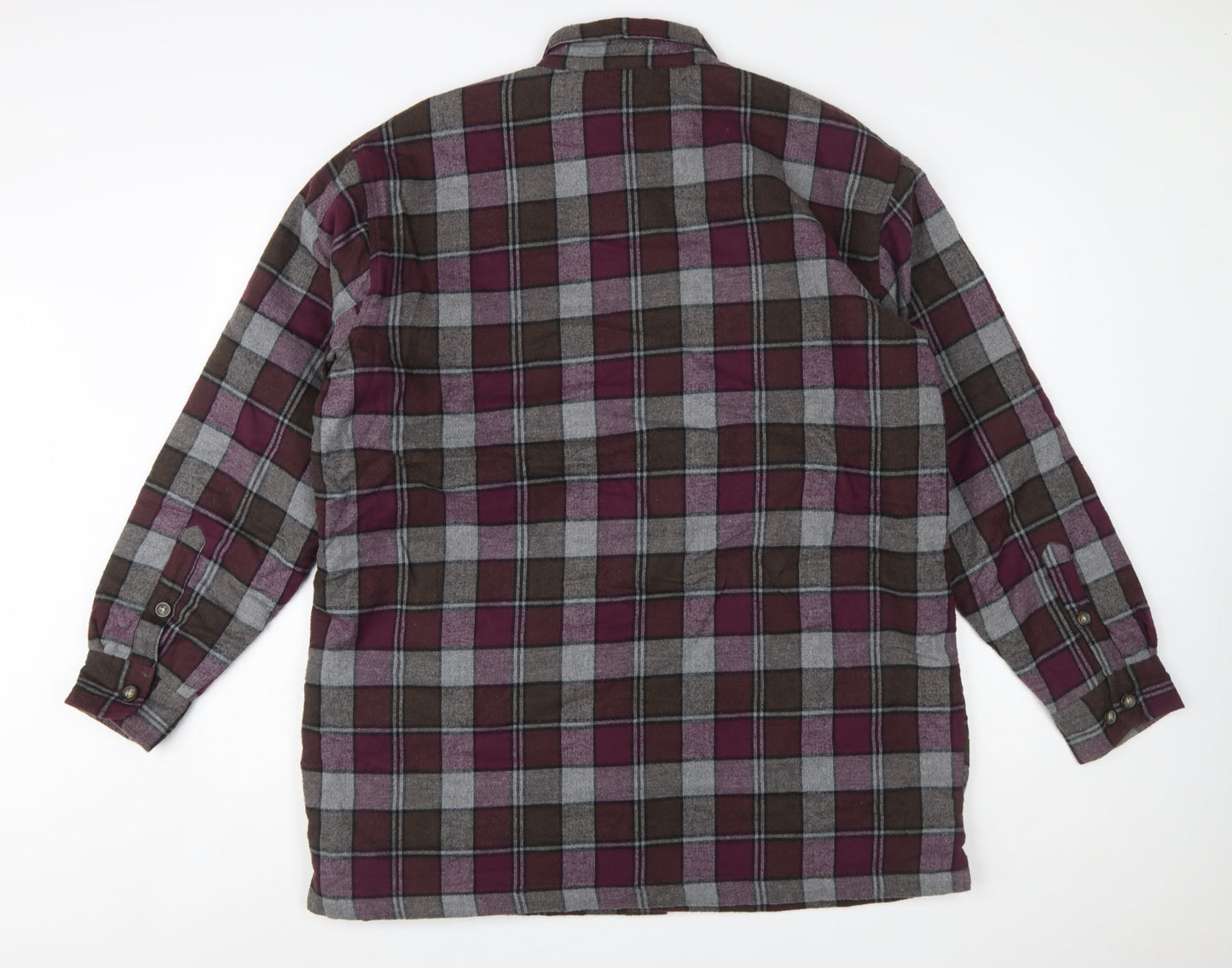 St. John's Bay Men's Brown Plaid Flannel Lined Shirt Size L