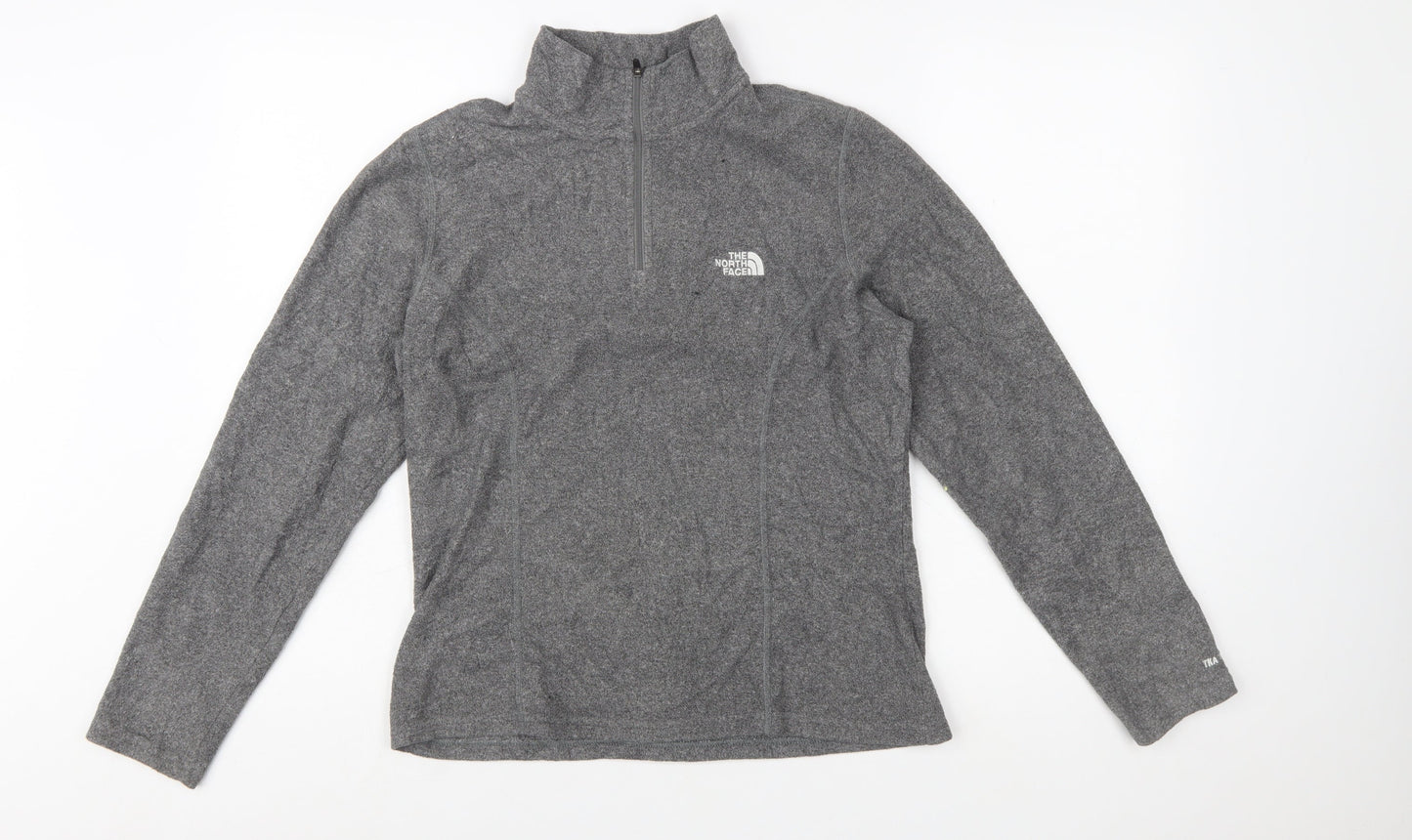 The North Face Women's Grey Fleece Pullover Sweatshirt M 1/2 Zip