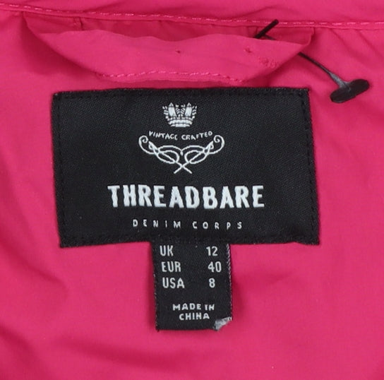 Threadbare Women's Pink Quilted Mid-Length Jacket Size 12