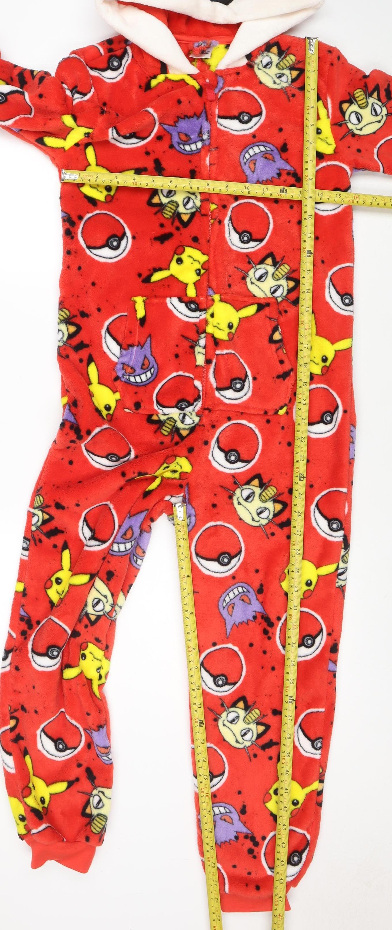 George Boys Red Pokémon Fleece Hooded Onesie 10-11 Years