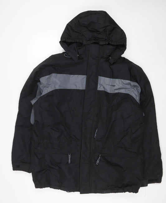 TOUCH 9 Men's Black XL Hooded Waterproof Nylon Jacket