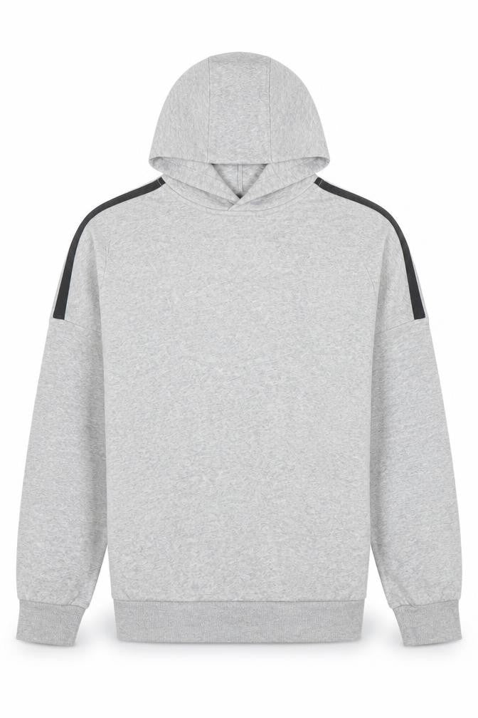 Adidas Boys Grey Hooded Pullover Hoodie 13-14 Years Cotton Blend