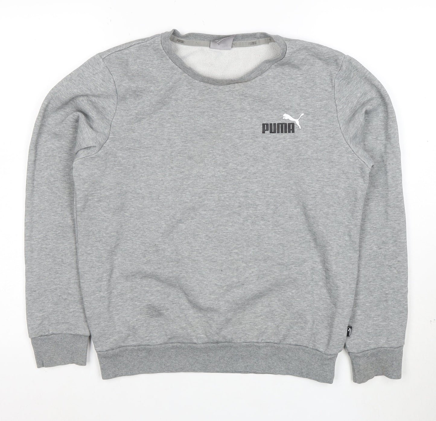 Puma Womens Grey XS Crew Neck Sweatshirt with Logo Print
