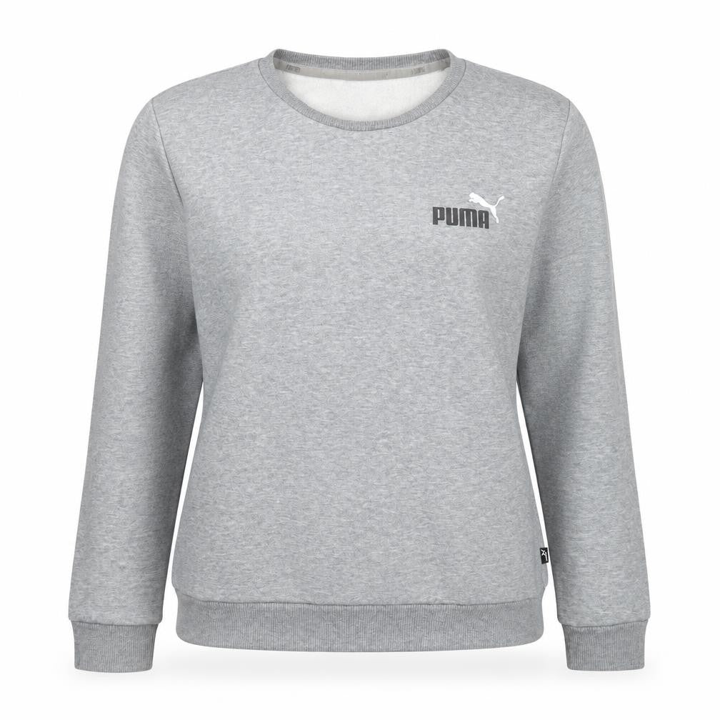 Puma Womens Grey XS Crew Neck Sweatshirt with Logo Print