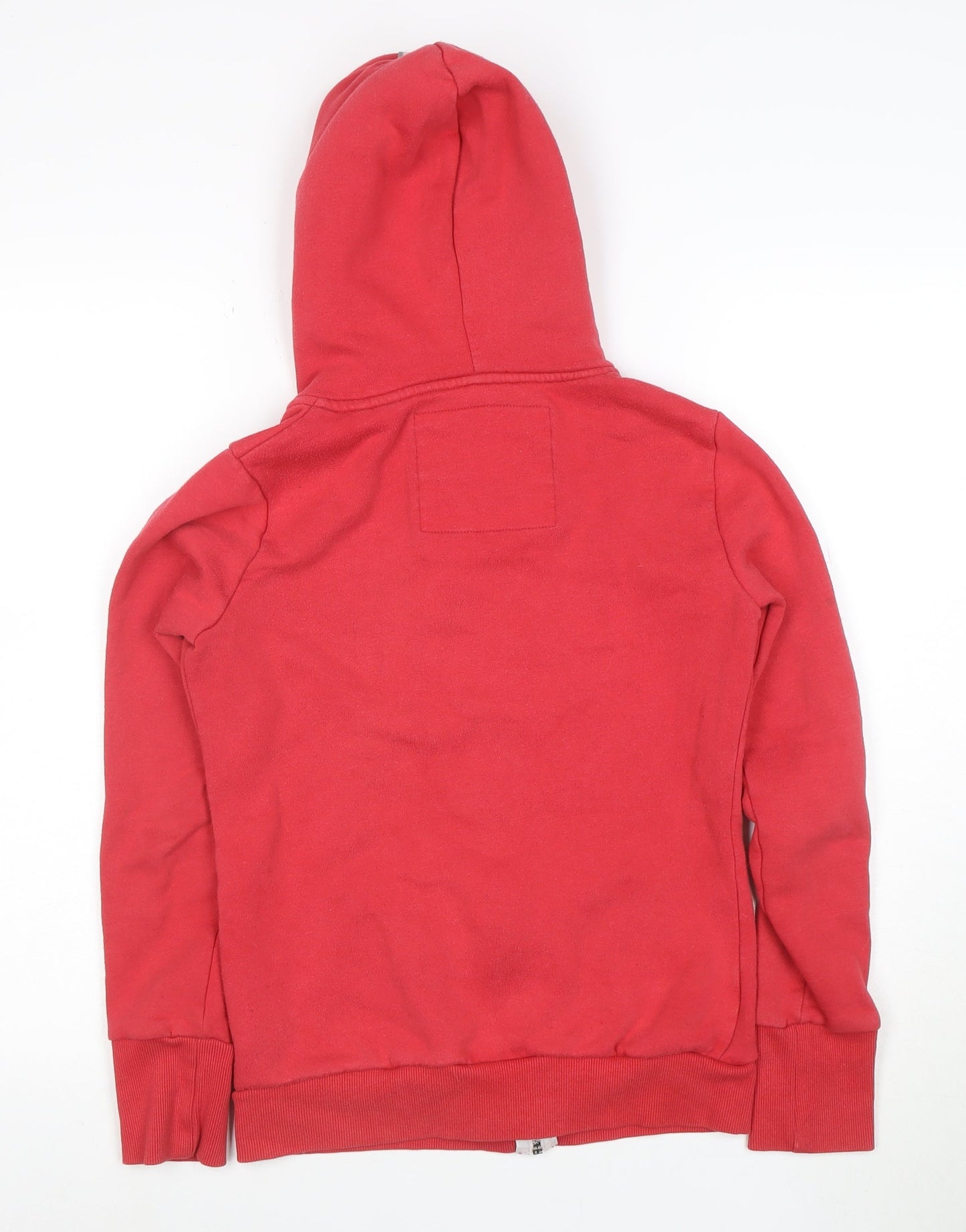 Superdry Women's Red Full Zip Hoodie Size 10 Cotton Blend
