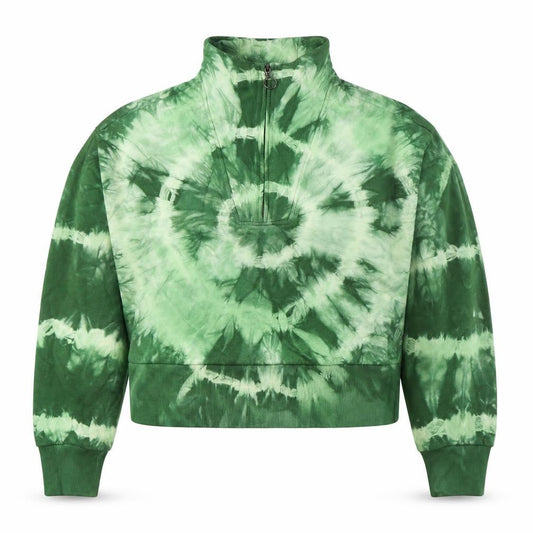 BAM Women’s Green Tie-Dye 1/2 Zip Sweatshirt Size S Organic Cotton Blend