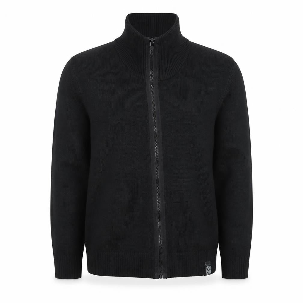Bench Men's Black XL Full Zip Roll Neck Jumper