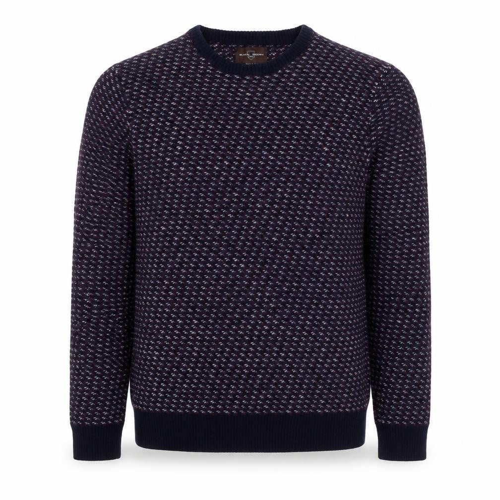 Black Brown 1826 Men's Blue Wool Blend Geometric Pullover Jumper XL