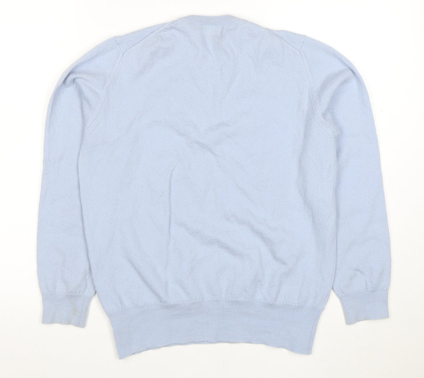 Johnstons of Elgin Womens Blue Wool Crew Neck Jumper Size 14
