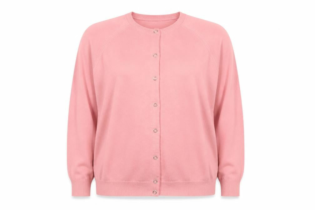 Jonelle Womens Pink Acrylic Button Cardigan Size 18 Classic Knit