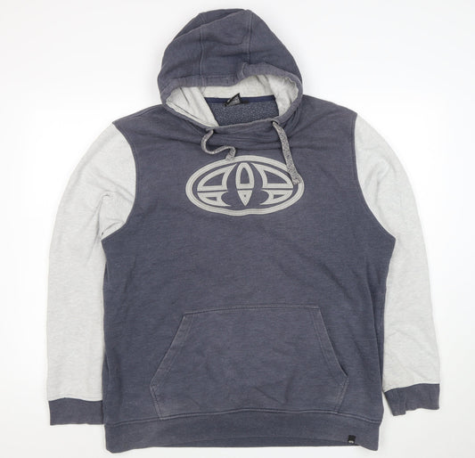 Animal Men’s Blue Pullover Hoodie XL Hooded Logo Fleece Sweatshirt