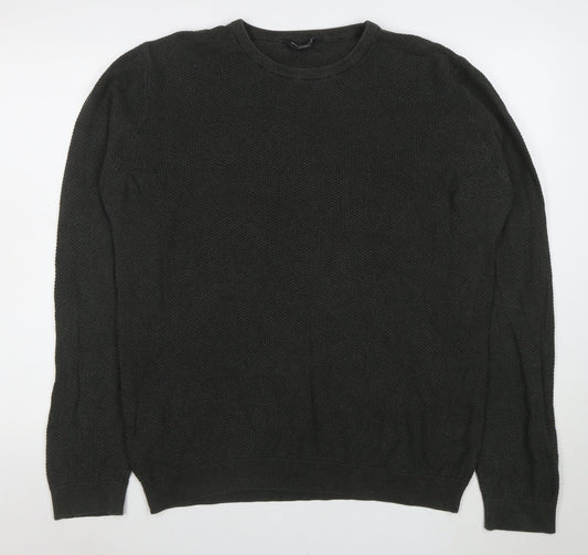 Cedar Wood State Men's Green XL Cotton Crew Neck Pullover Jumper