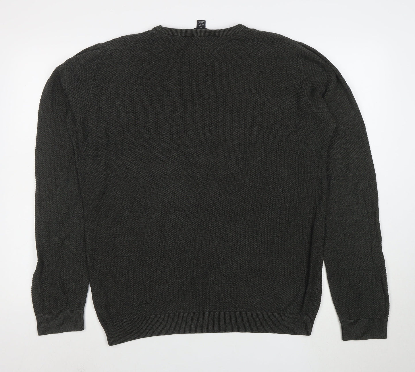 Cedar Wood State Men's Green XL Cotton Crew Neck Pullover Jumper