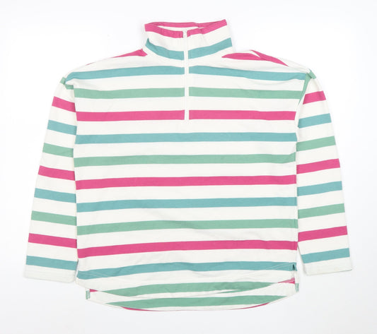 Joules Womens Multicoloured 1/2 Zip Striped Pullover Sweatshirt Size 12