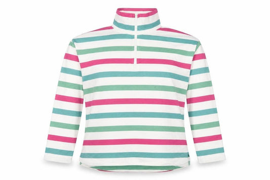 Joules Womens Multicoloured 1/2 Zip Striped Pullover Sweatshirt Size 12