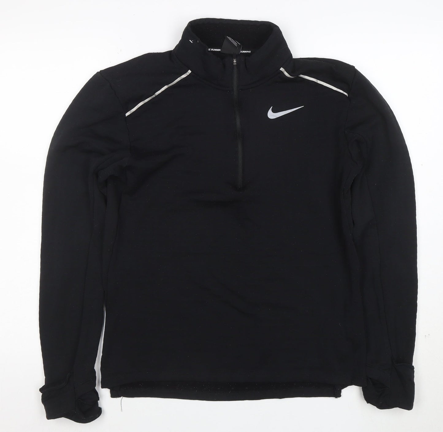 Nike Women's Black Small 1/4 Zip Running Top Long Sleeve Activewear